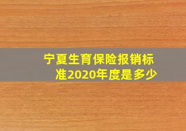 宁夏生育保险报销标准2020年度是多少