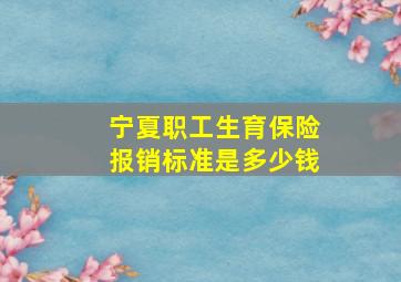 宁夏职工生育保险报销标准是多少钱