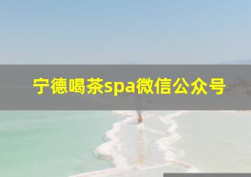 宁德喝茶spa微信公众号