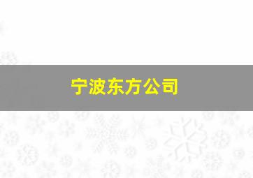 宁波东方公司