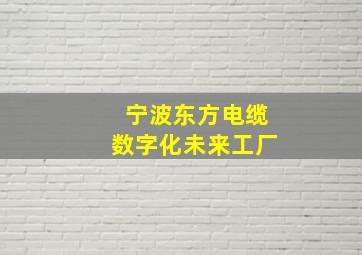 宁波东方电缆数字化未来工厂