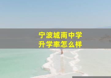 宁波城南中学升学率怎么样