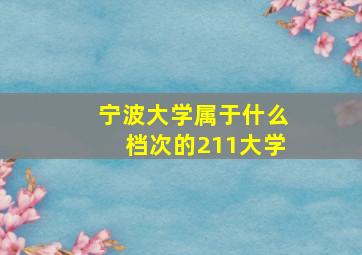 宁波大学属于什么档次的211大学