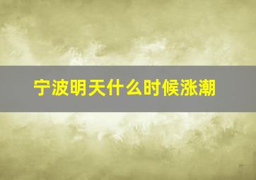 宁波明天什么时候涨潮