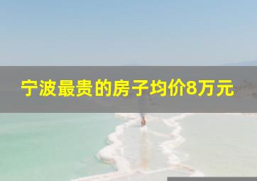 宁波最贵的房子均价8万元