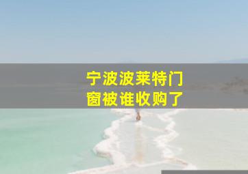 宁波波莱特门窗被谁收购了