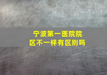 宁波第一医院院区不一样有区别吗