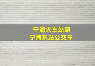 宁海火车站到宁海东站公交车