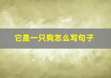 它是一只狗怎么写句子