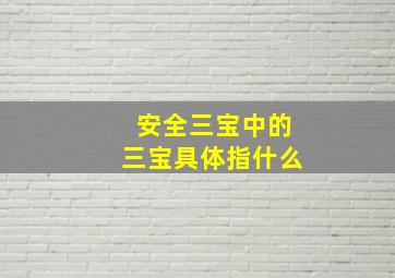 安全三宝中的三宝具体指什么