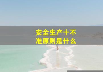 安全生产十不准原则是什么