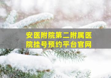 安医附院第二附属医院挂号预约平台官网