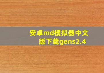 安卓md模拟器中文版下载gens2.4