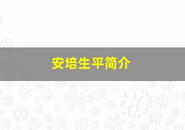 安培生平简介