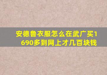 安德鲁衣服怎么在武广买1690多到网上才几百块钱