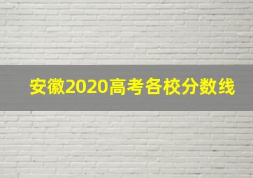 安徽2020高考各校分数线