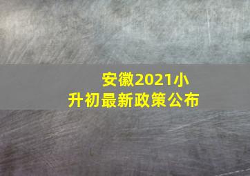 安徽2021小升初最新政策公布