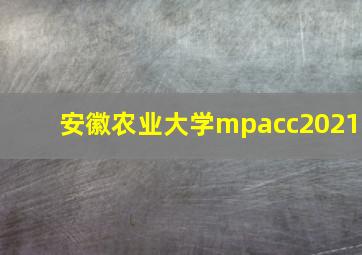 安徽农业大学mpacc2021