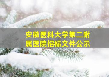 安徽医科大学第二附属医院招标文件公示