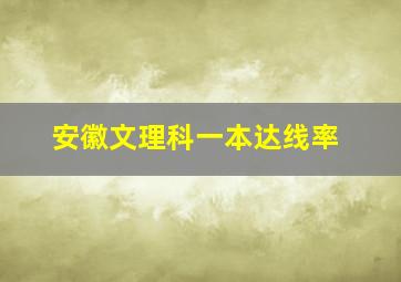 安徽文理科一本达线率