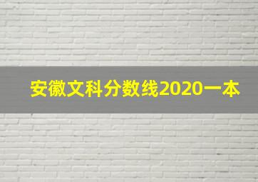 安徽文科分数线2020一本