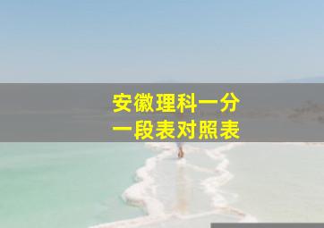 安徽理科一分一段表对照表