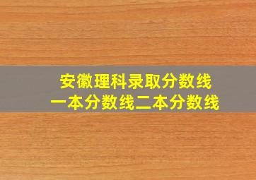 安徽理科录取分数线一本分数线二本分数线