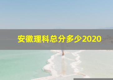 安徽理科总分多少2020