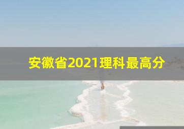 安徽省2021理科最高分