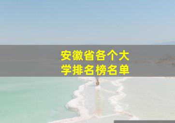 安徽省各个大学排名榜名单