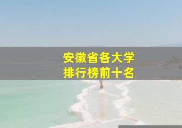 安徽省各大学排行榜前十名