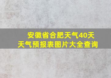 安徽省合肥天气40天天气预报表图片大全查询