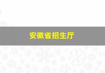 安徽省招生厅