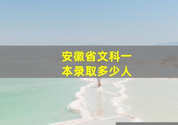 安徽省文科一本录取多少人