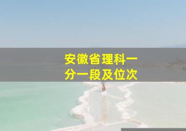 安徽省理科一分一段及位次