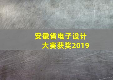 安徽省电子设计大赛获奖2019