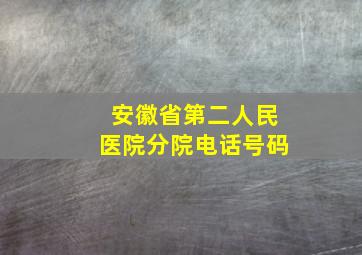 安徽省第二人民医院分院电话号码