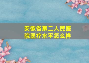 安徽省第二人民医院医疗水平怎么样