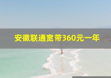 安徽联通宽带360元一年