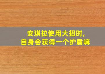 安琪拉使用大招时,自身会获得一个护盾嘛