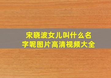 宋晓波女儿叫什么名字呢图片高清视频大全