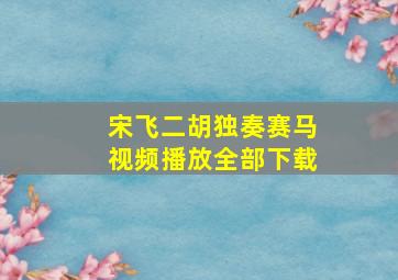 宋飞二胡独奏赛马视频播放全部下载