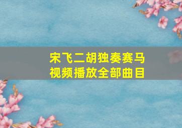 宋飞二胡独奏赛马视频播放全部曲目