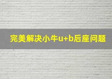 完美解决小牛u+b后座问题