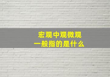 宏观中观微观一般指的是什么