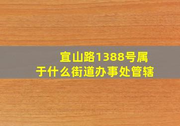 宜山路1388号属于什么街道办事处管辖