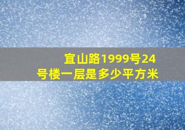 宜山路1999号24号楼一层是多少平方米