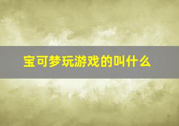 宝可梦玩游戏的叫什么