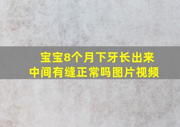 宝宝8个月下牙长出来中间有缝正常吗图片视频