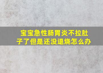 宝宝急性肠胃炎不拉肚子了但是还没退烧怎么办